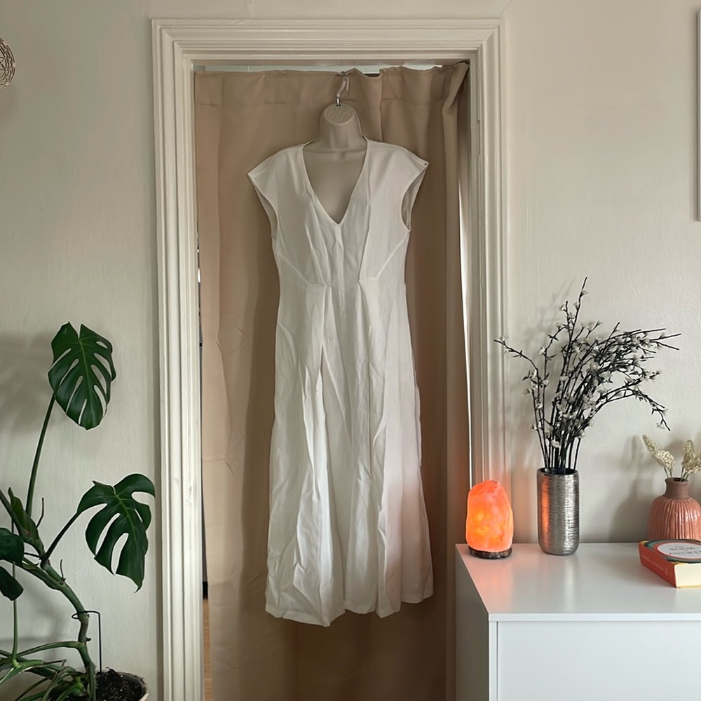 Sportmax white long dress with pockets